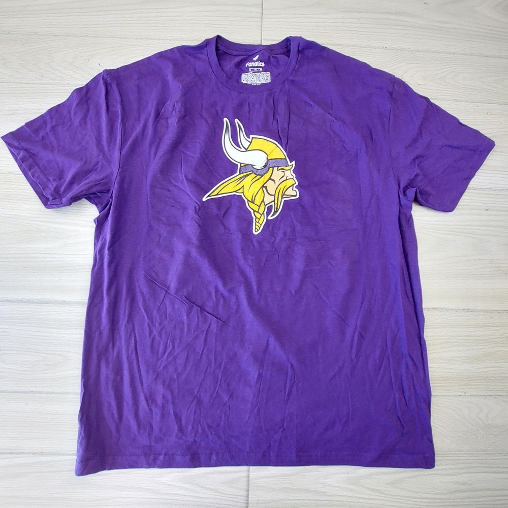 Minnesota Vikings T-Shirt Mens XL Purple NFL Football Fanatics Athletic Fan NWOT - Picture 2 of 6